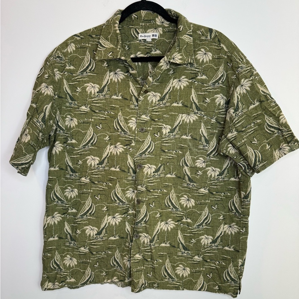 Uniqlo X Reyn Spooner Short-Sleeve Shirt Hawaiian Style tropical cotton Large